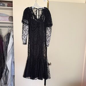 Vintage Black Lace Maxi Dress